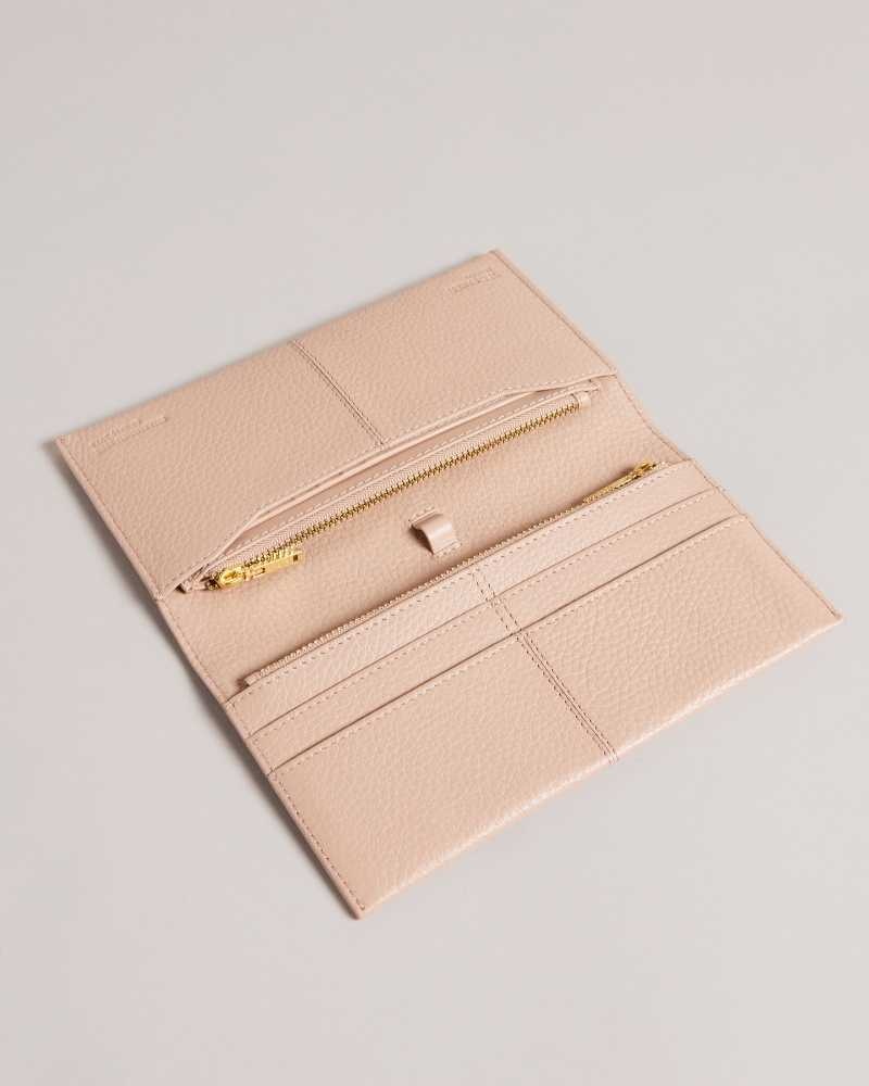 Taupe Ted Baker Nishi Leather Clutch | US0001267