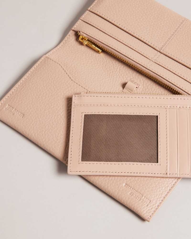 Taupe Ted Baker Nishi Leather Clutch | US0001267