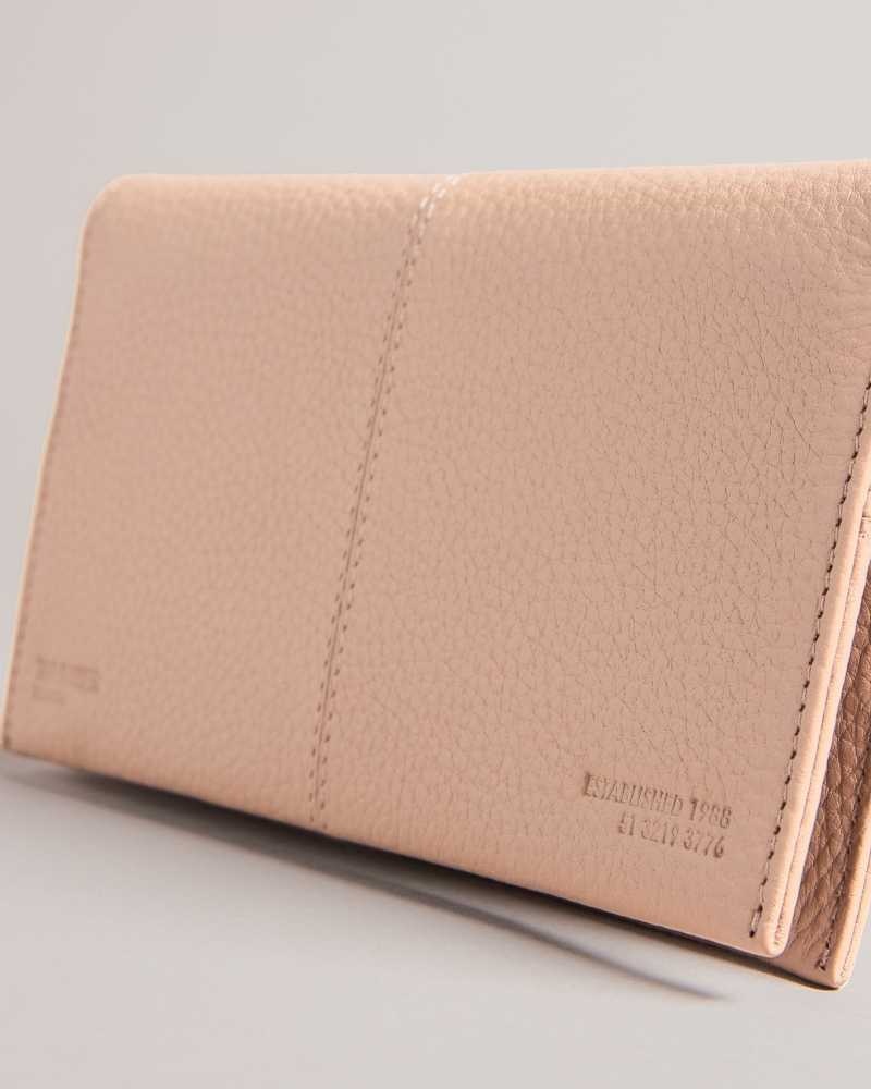 Taupe Ted Baker Nishi Leather Clutch | US0001267