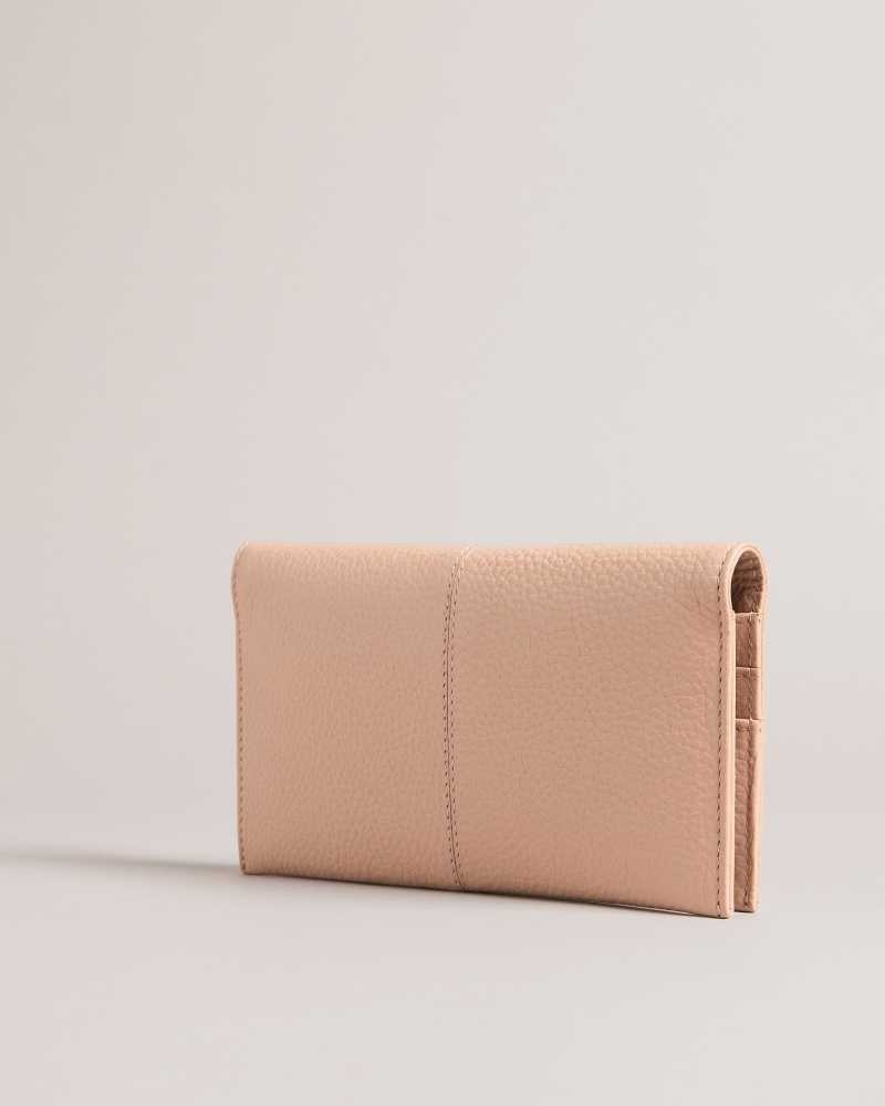 Taupe Ted Baker Nishi Leather Clutch | US0001267