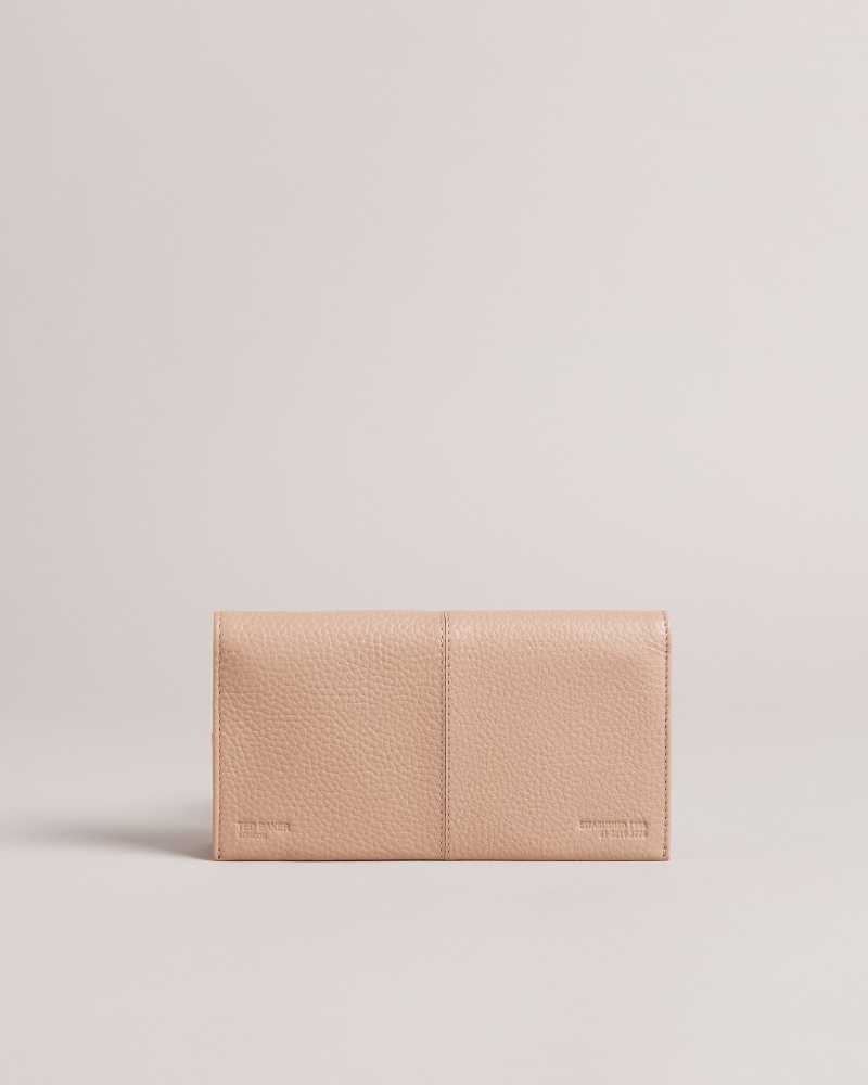 Taupe Ted Baker Nishi Leather Clutch | US0001267