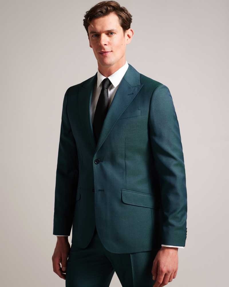 Teal Blue Ted Baker Northj Wool Tonic Weave Suit Jacket Jackets | US0000251