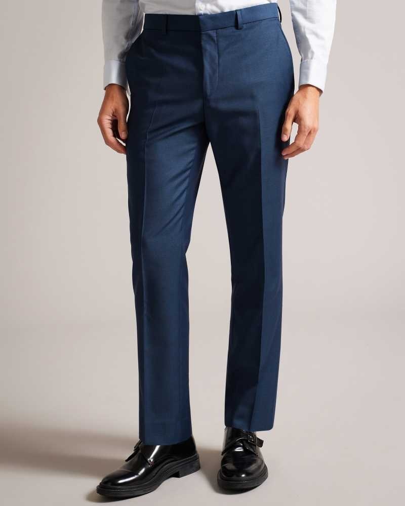 Teal Blue Ted Baker Taist Wool Blend Slim Suit Trousers | US0000749