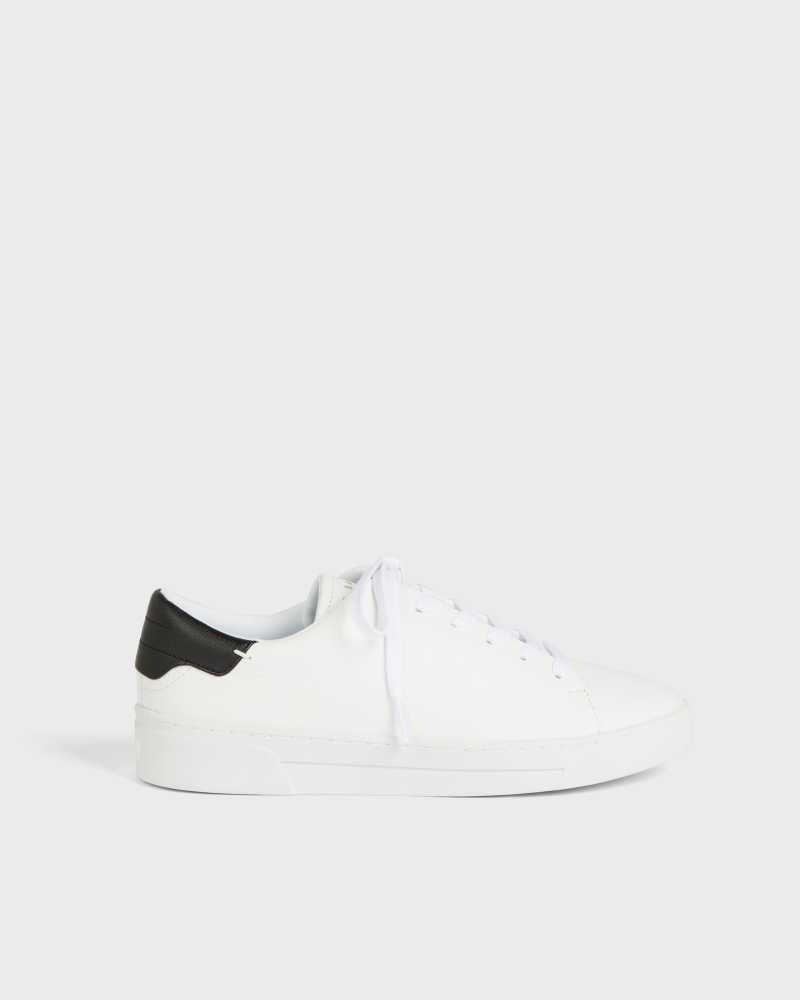 White Black Ted Baker Kimmii Tumbled Leather Sneakers | US0002176