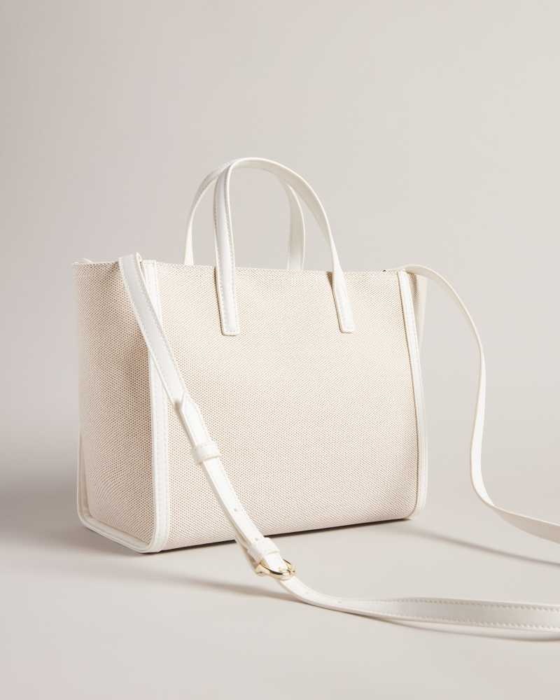 White Ted Baker Aksanna Medium Canvas Tote Bag | US0001288