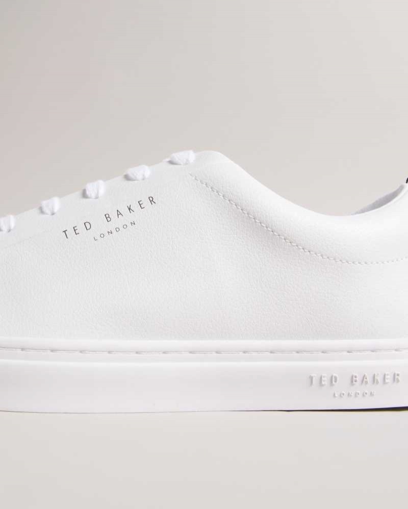 White Ted Baker Artem Webbing Detail Cupsole Sneakers | US0002180