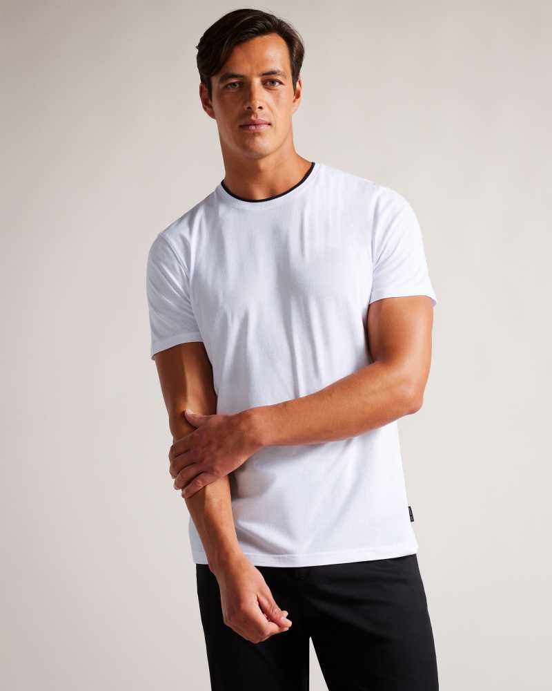 White Ted Baker Helpa Short Sleeve T-Shirt | US0000914