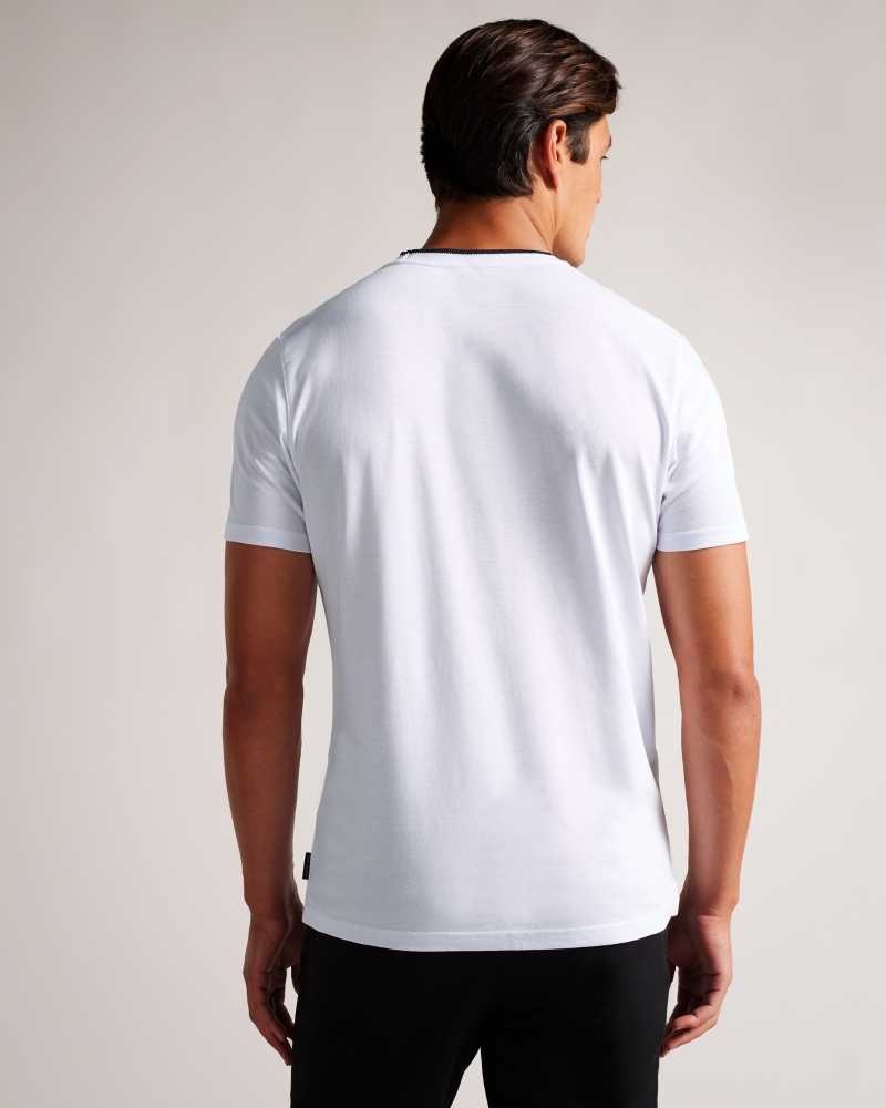 White Ted Baker Helpa Short Sleeve T-Shirt | US0000914