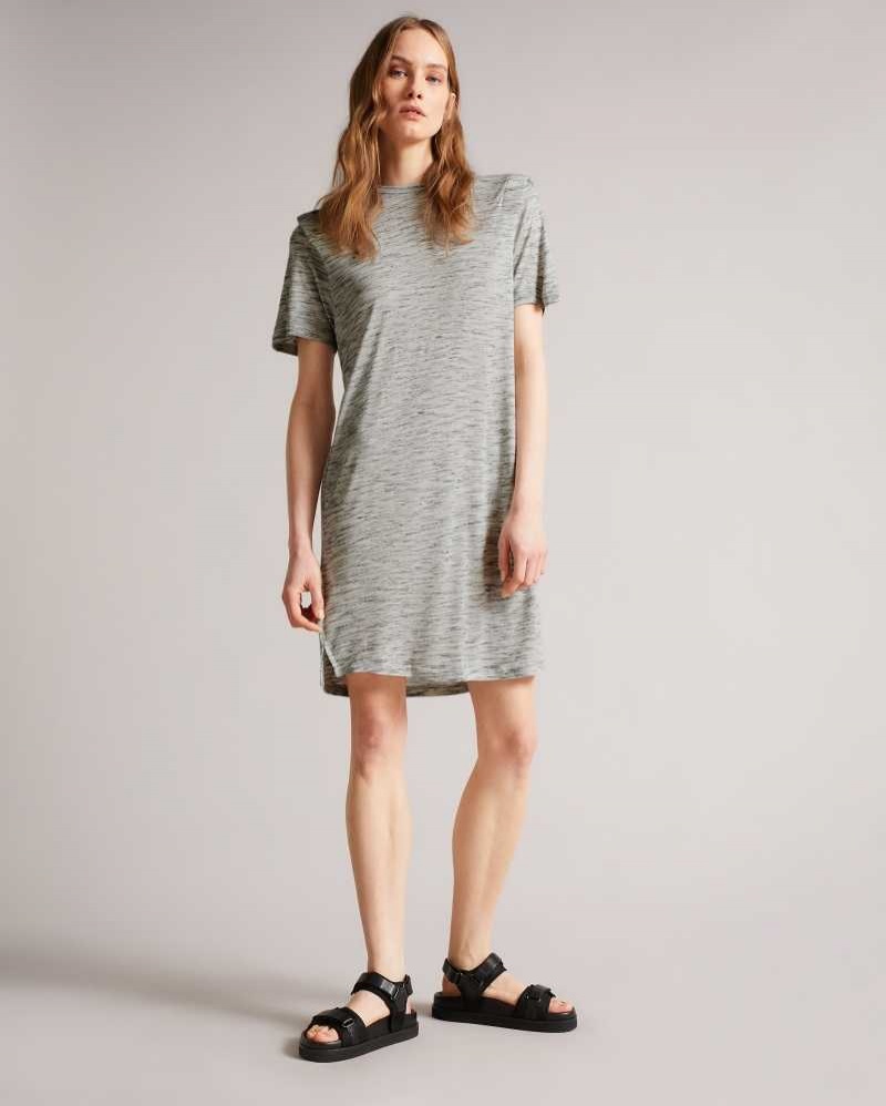 White Ted Baker Julina T Shirt Dresses With Shoulder Detail | US0000157