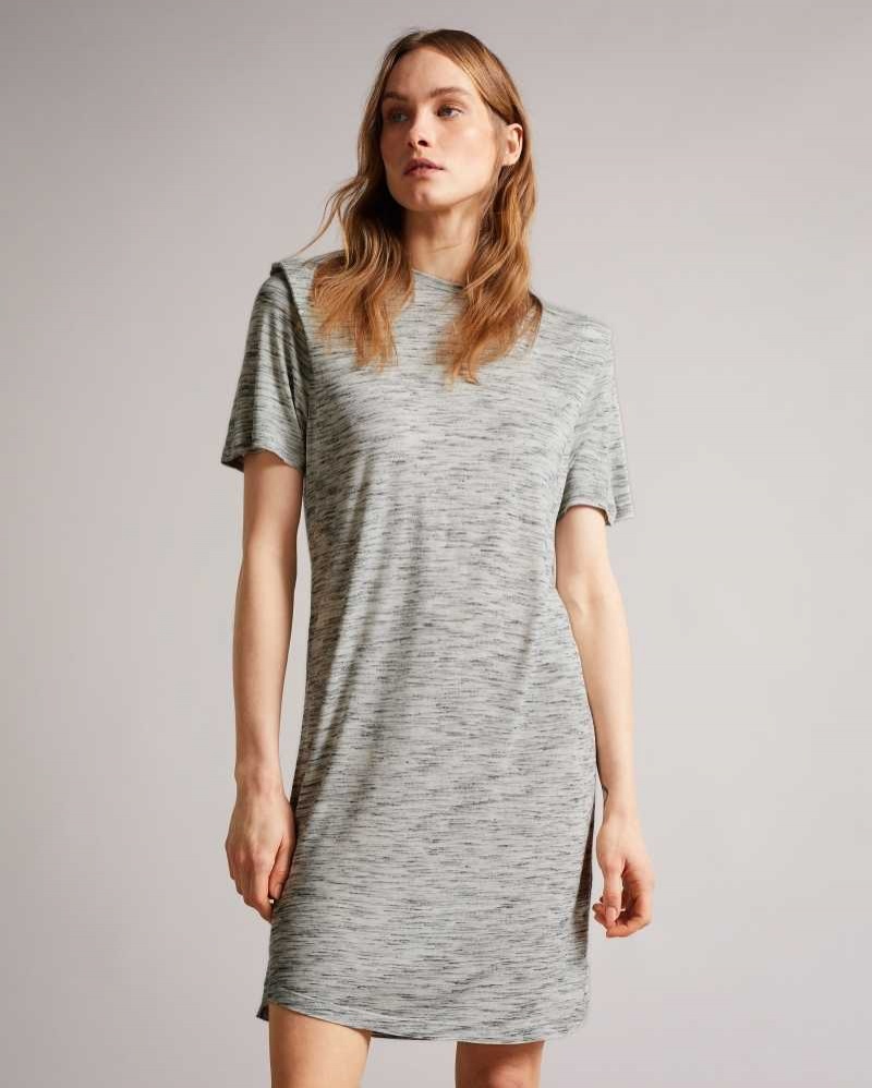 White Ted Baker Julina T Shirt Dresses With Shoulder Detail | US0000157