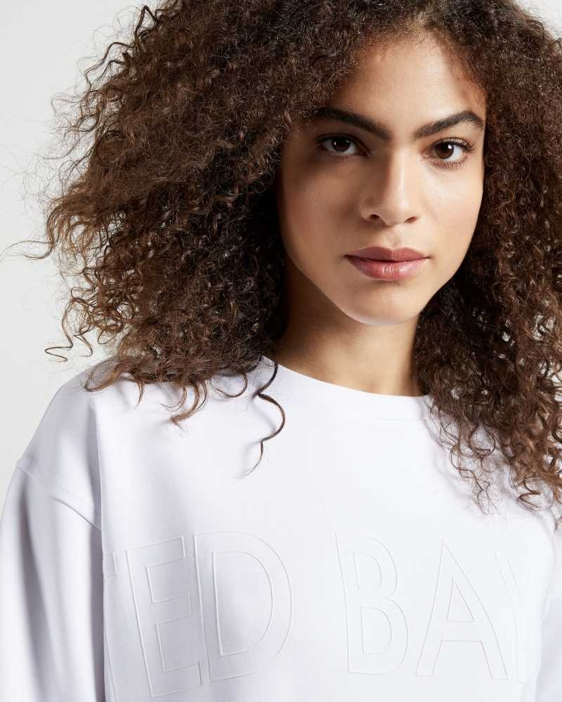 White Ted Baker Lorito Logo Sweatshirt | US0001039