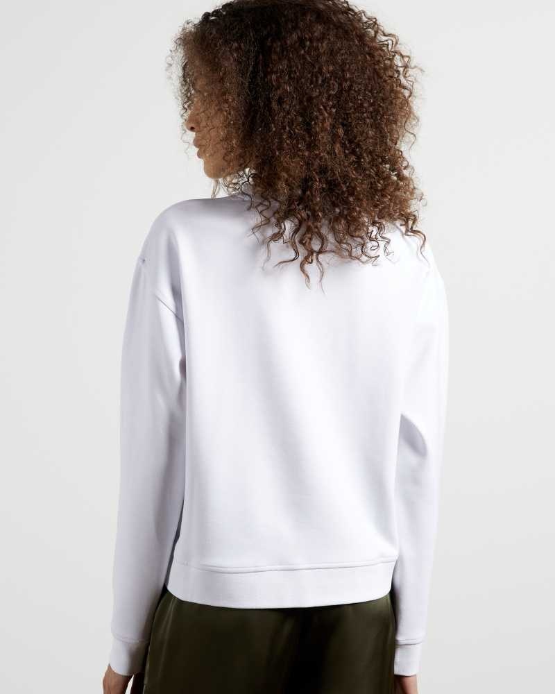 White Ted Baker Lorito Logo Sweatshirt | US0001039