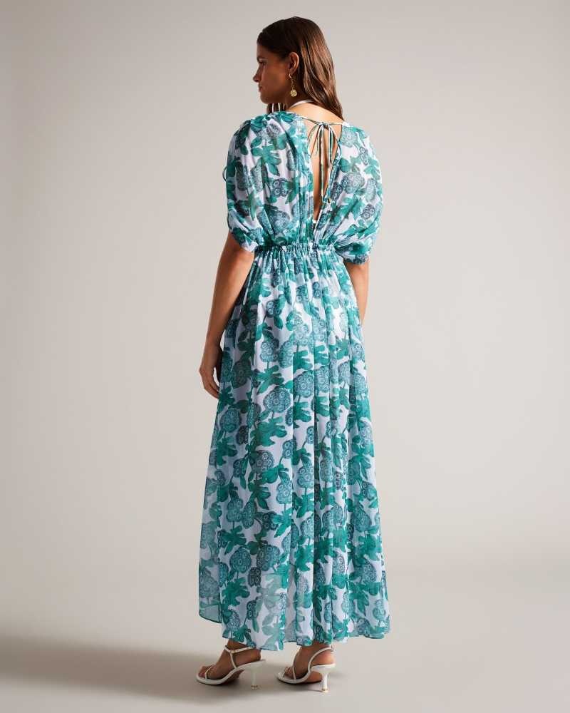 White Ted Baker Luisah Floral Maxi Beach Cover Up | US0000810