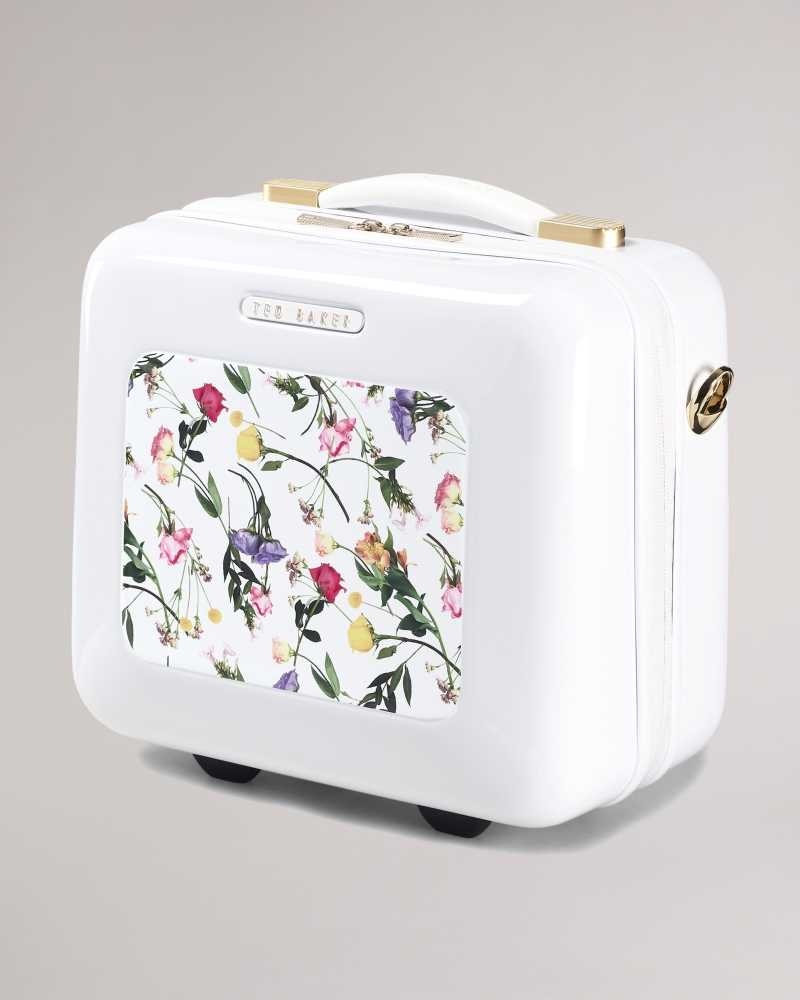 White Ted Baker Raide Scattered Bouquet Vanity Case | US0001569