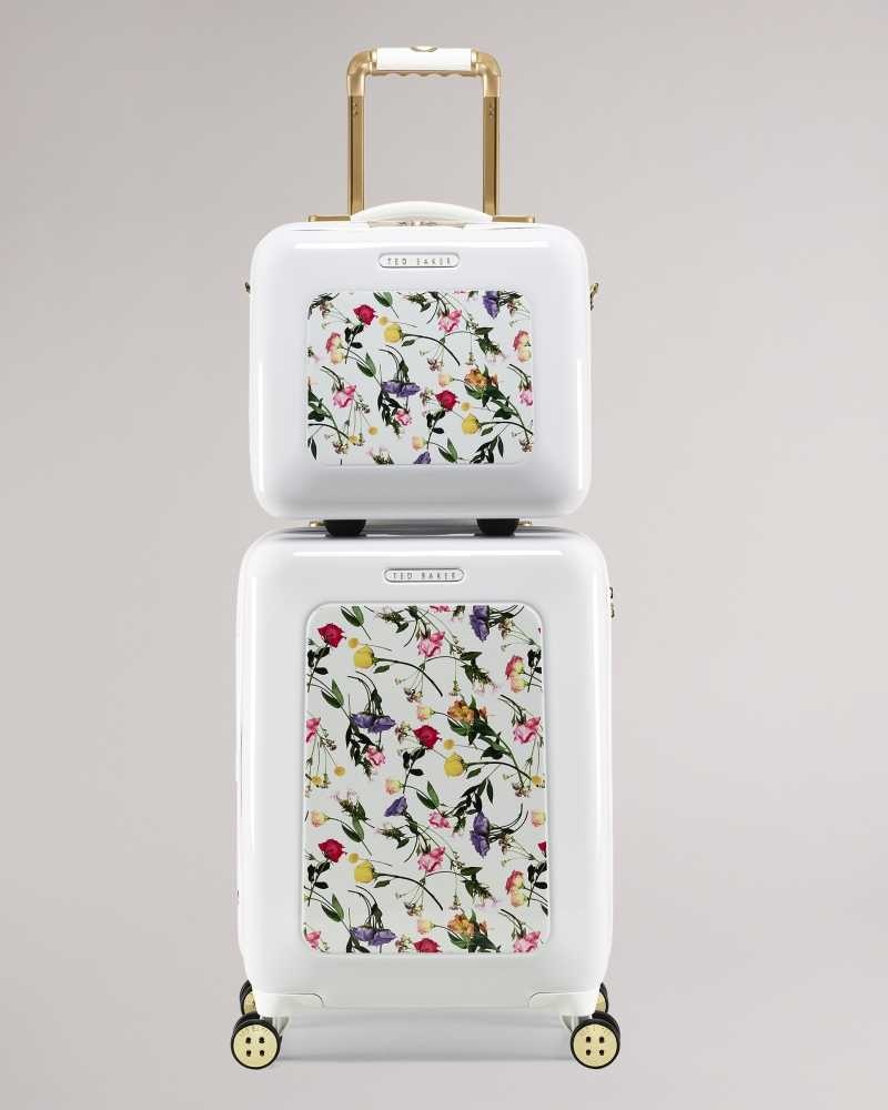 White Ted Baker Raide Scattered Bouquet Vanity Case | US0001569