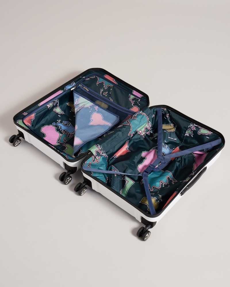 White Ted Baker Suitcas Flying Colours Medium Trolley Suitcase | US0001489