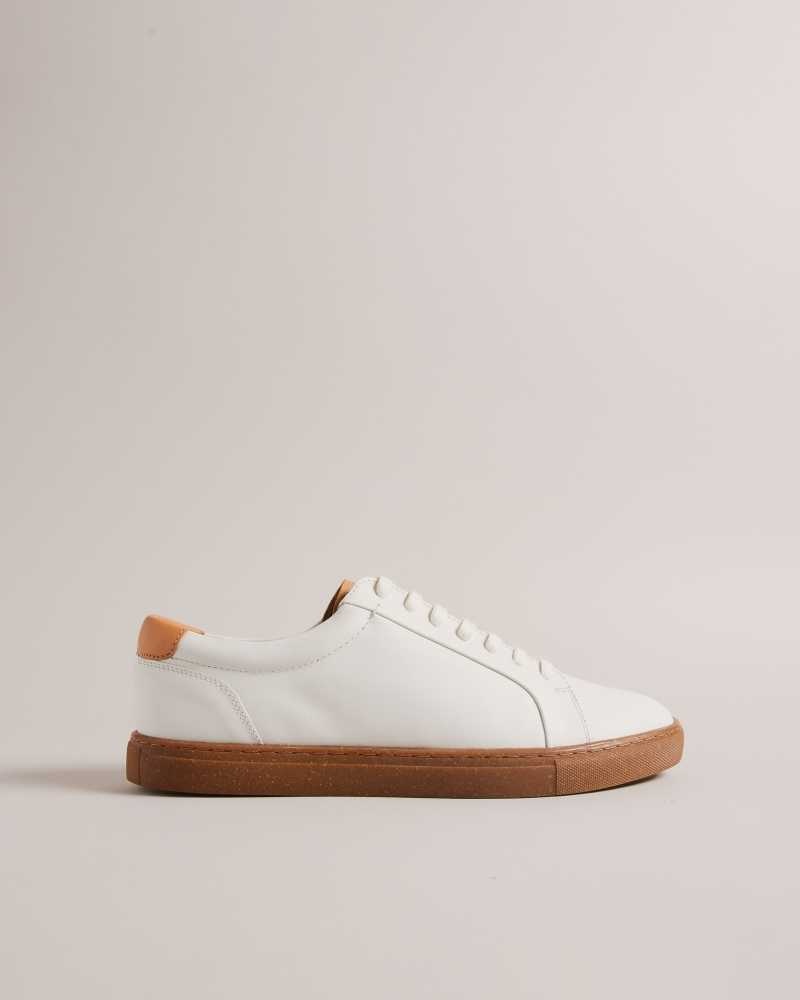 White Ted Baker Udamou Leather Sneakers | US0002181