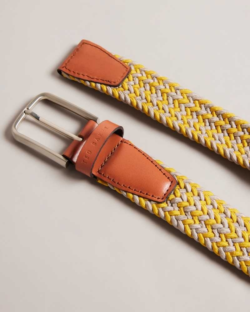 Yellow Ted Baker Callen Woven Elasticated Belt | US0001600