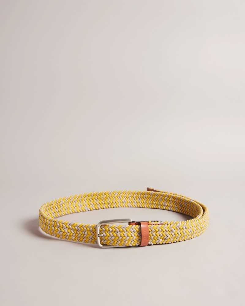 Yellow Ted Baker Callen Woven Elasticated Belt | US0001600