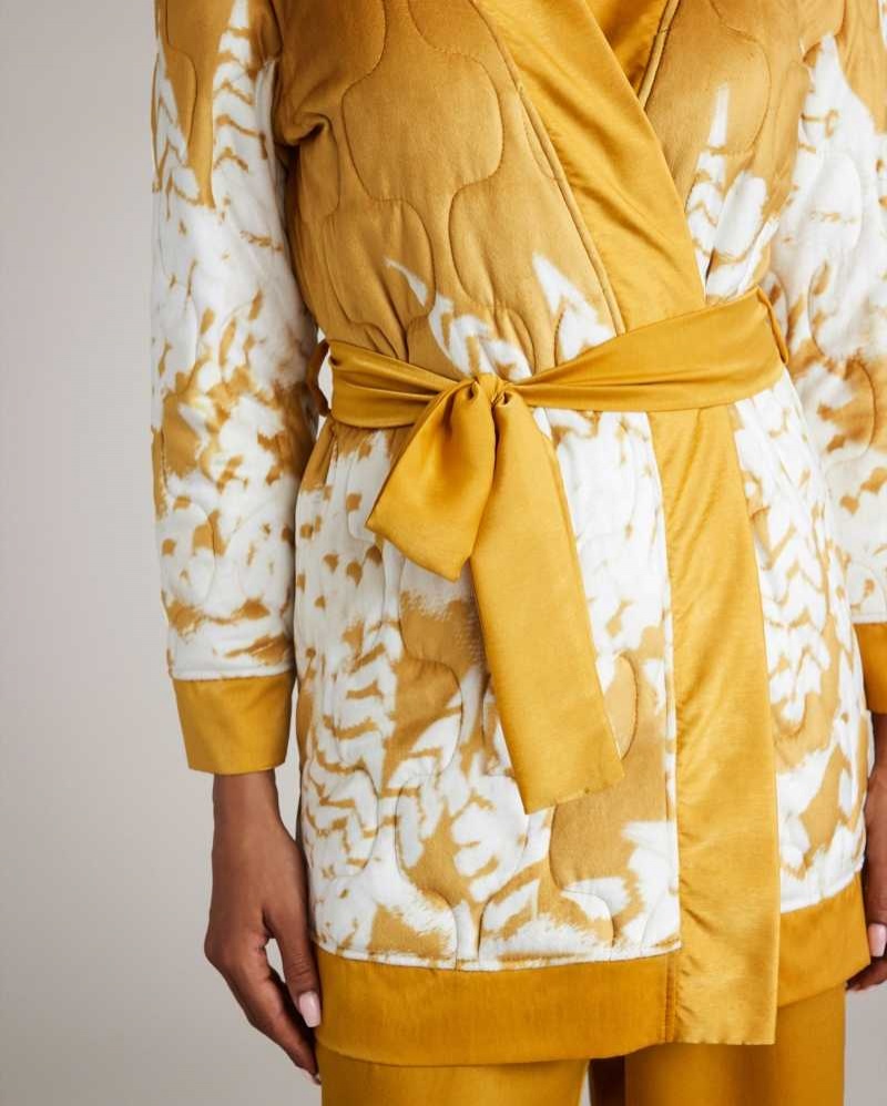 Yellow Ted Baker Hayleie Floral Quilted Robe | US0000464