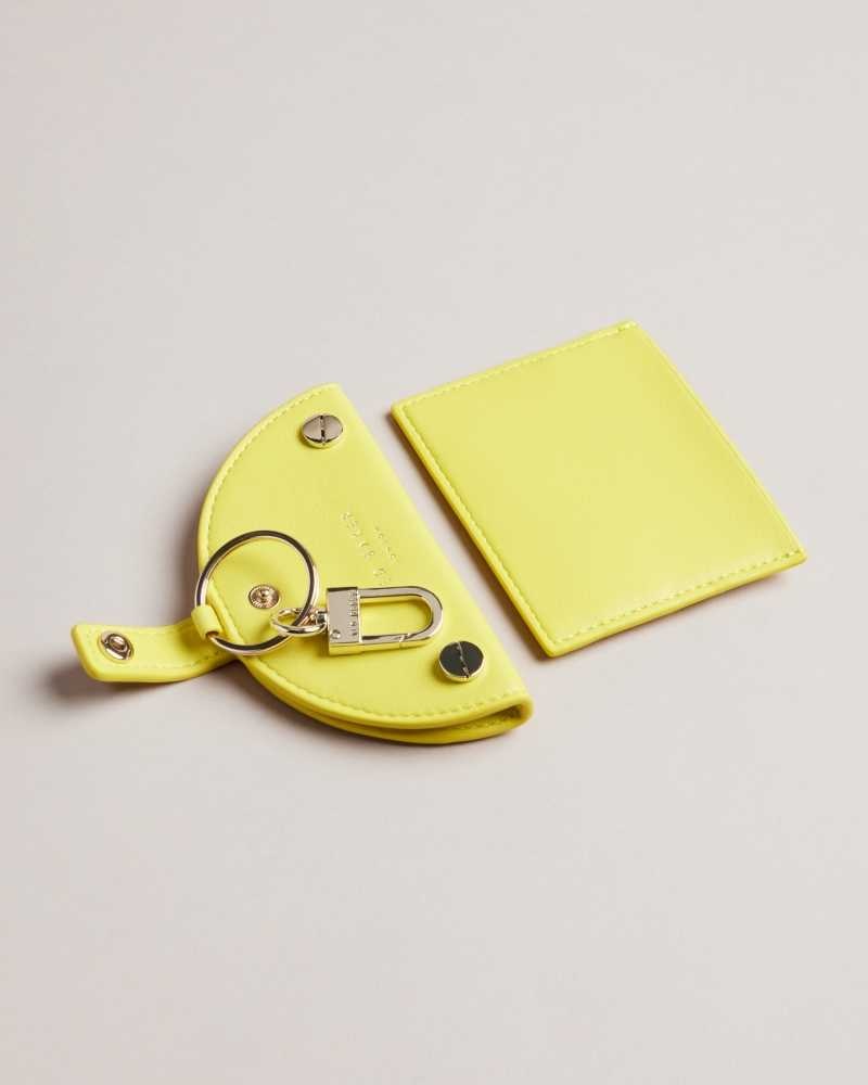 Yellow Ted Baker Lemmonn Lemon Slice Keyring and Card Holder Cardholders | US0001424