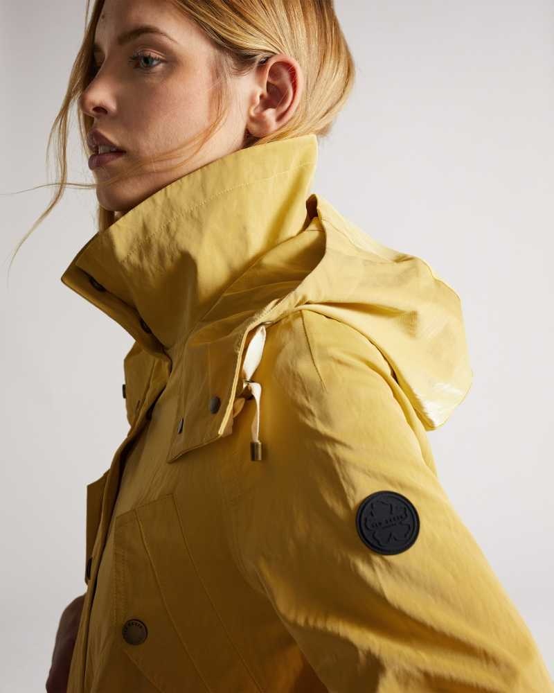 Yellow Ted Baker Renniey Technical Rain Mac Jackets | US0000226