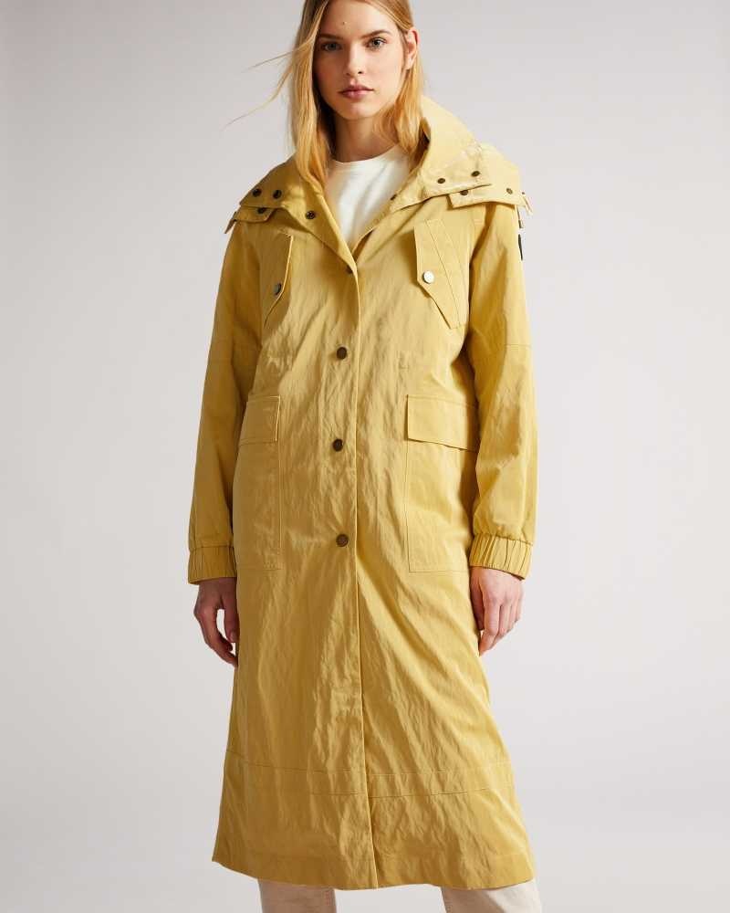 Yellow Ted Baker Renniey Technical Rain Mac Jackets | US0000226