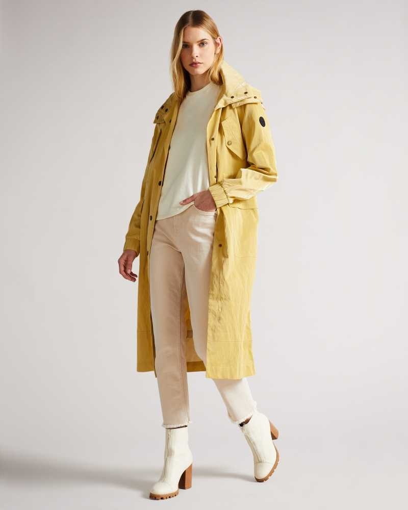 Yellow Ted Baker Renniey Technical Rain Mac Jackets | US0000226